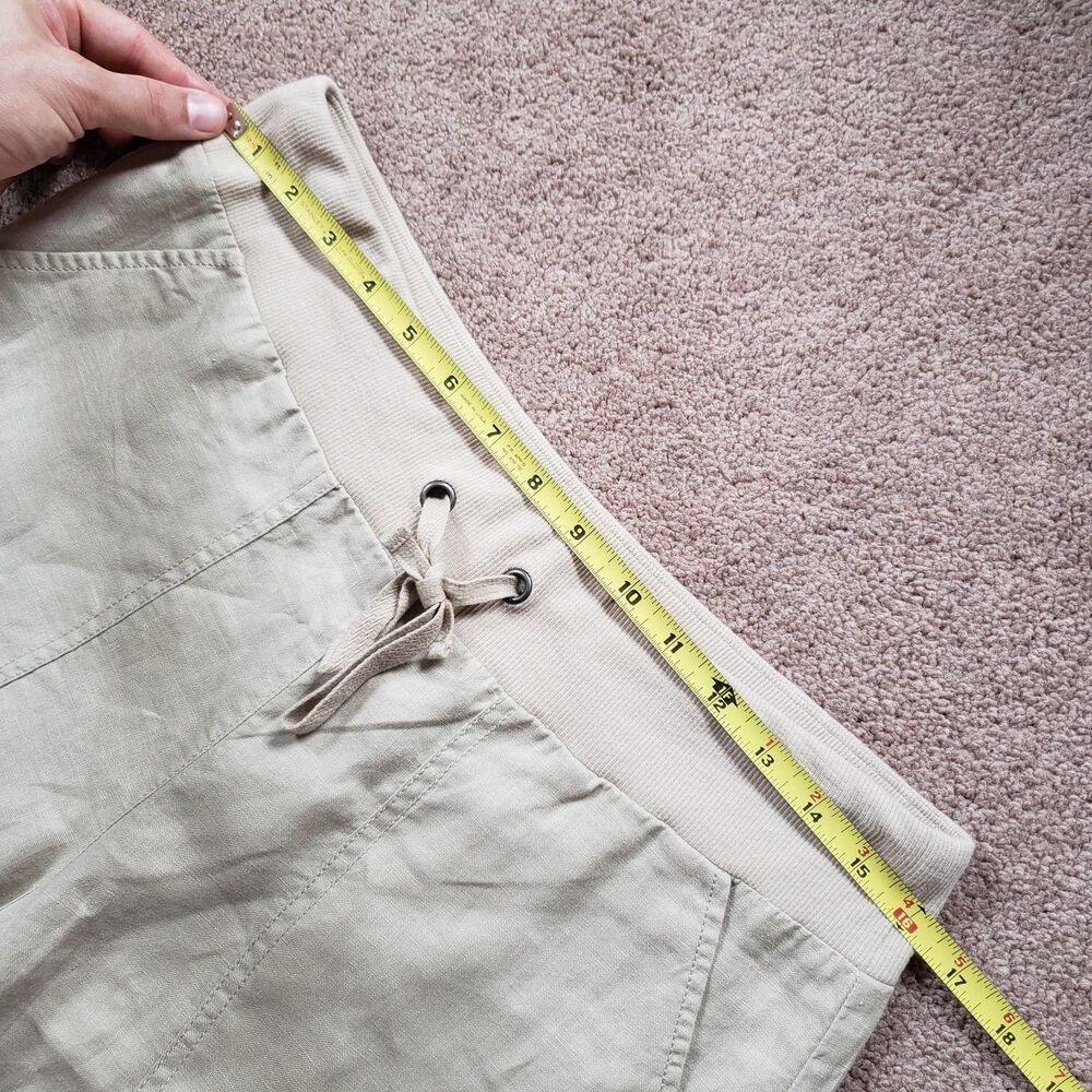 Eileen Fisher Women's Drawstring Organic Linen Cargo Shorts Natural Beige Small - Picture 9 of 13